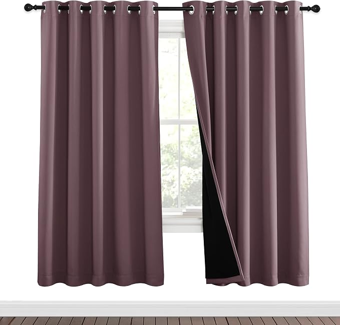 NICETOWN 100% Blackout Window Curtain Panels, Full Light Blocking Drapes - Image 2