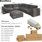 EASE MOOSE Oversized Sectional Modular Sofa, L Shape Sectional Couch - Image 2