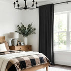 Linen Textured Total Blackout Sliding Door Curtains 90 Inches Long, Thermal - Image 6