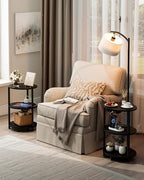 Round Side Table with Lamp and USB Ports, 3-Tier Small End Table - Image 6