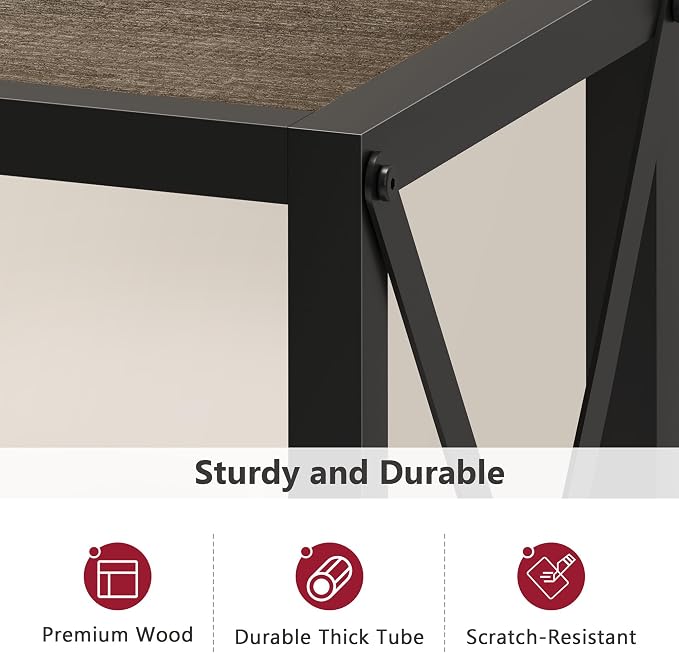 Tajsoon Industrial Console Table 41.8", 2 Tier Entryway Table - Image 6