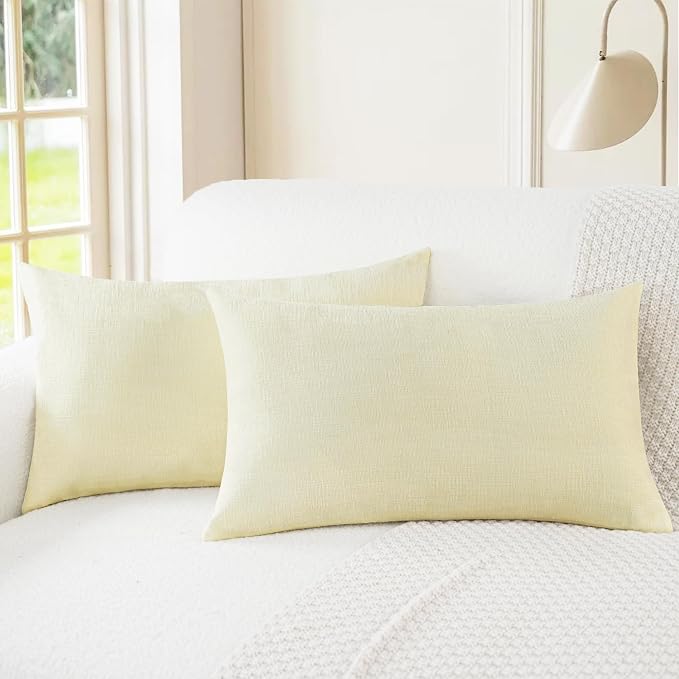 CaliTime Decorative Couch Throw Pillow Covers 20 X 12 Inches Beige | Pack of 2 by CaliTime