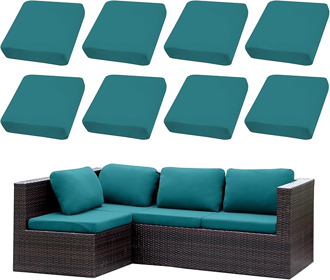8PCS Patio Cushion Covers.Patio Furniture Couch SeatSlipcovers | Washable by SUKAIKEQA