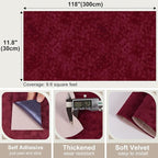 Dark Red Self Adhesive Velvet Flocking Liner, Soft Fabric Contact Paper - Image 7