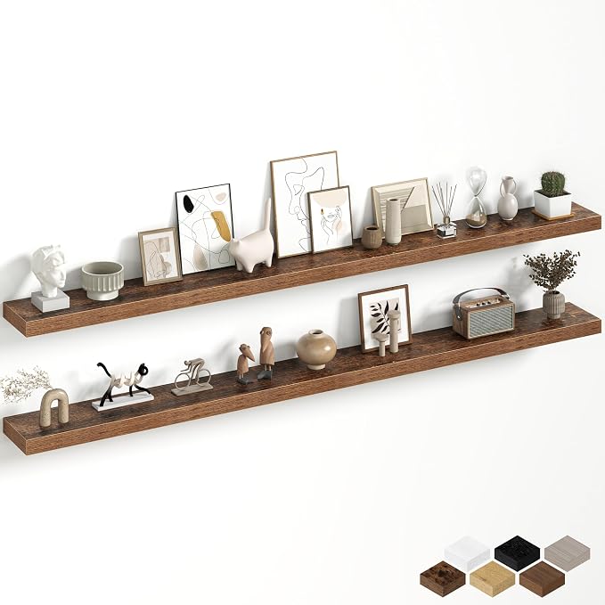 Fun Memories 72 Inch Fireplace Mantel Shelf, Deep Floating Shelves by FunMemories