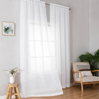 Simplebrand White Sheer Curtains 72 Inches Long 2 Panels - Image 8