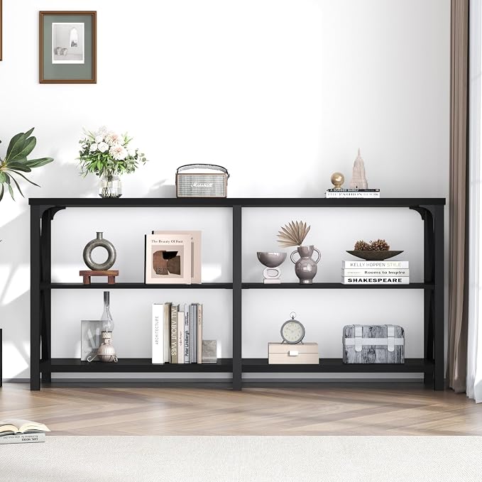 LVB Industrial Entryway Table, Farmhouse Rustic Console Tables Behind Couch - Image 6