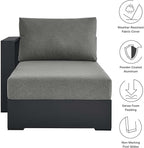 Modway Tahoe Aluminum Outdoor Chaise Lounge in Gray Charcoal - Image 8