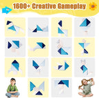 Tangram Puzzles modular kids play couch building fort, Children explorer sofa - Image 4