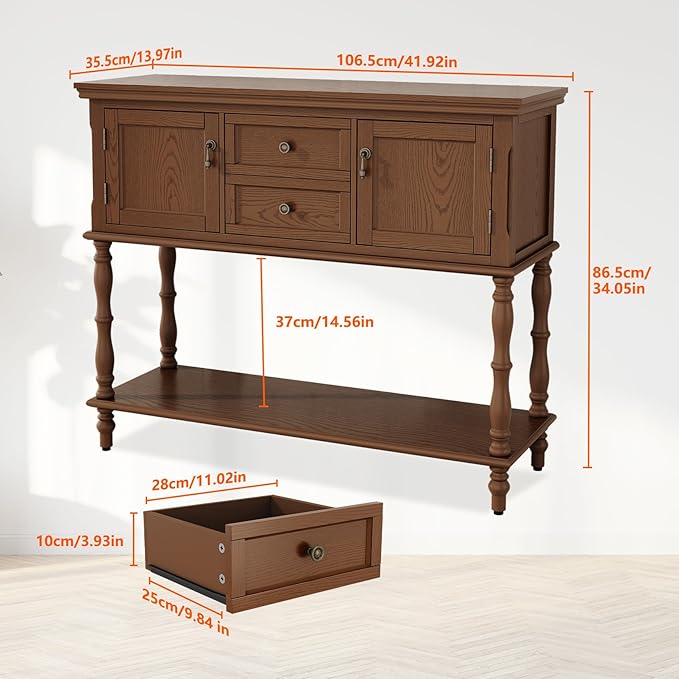 ARTPOWER Console Table for Entryway, Retro Wooden Table - Image 2