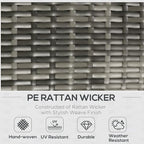 Outsunny 5 Pieces Rattan Wicker Lounge Chair Outdoor Patio Conversation Set - Image 3
