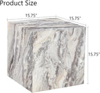 Side Table, End Table Living Room Table, Modern Sofa Couch Table, Faux Marble - Image 2