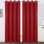 Blackout Curtains 66 x 84 inch/Bright Red Curtains Set of 2 Panels/Thermal by Lemomo