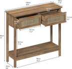 Trironsun Farmhouse Rattan Console Table - Image 3