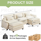 Oprisen 120" Modular Sectional Sofa, Comfy Cloud Couch Sectional Sofa - Image 2
