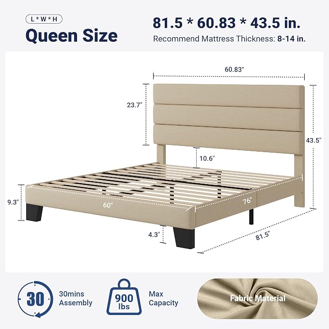 Allewie Queen Size Platform Bed Frame - Image 2