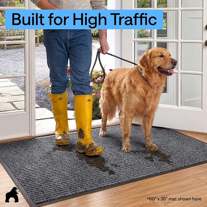 GORILLA GRIP Waterproof Traffic Guard Door Mat, 70x24 Indoor Outdoor Durable - Image 7
