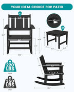 SERWALL Outdoor Rocking Chair Set of 2 - Image 2