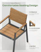 Outdoor Patio Dining Chairs Set of 2, 350LBS Capacity Aluminum Patio Dining - Image 3