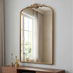 Besdomus Vintage Gold Arched Mirror: 24"x42" French Large Arch Gold Antique by Besdomus
