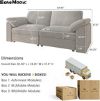 EASE MOOSE Comfty 2 Seat Couch, FSC Certified Modern Deep Seat Sectional Modular - Image 2