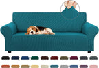 Stretch Couch Covers for Sofa, 3 Cushion Couch Slipcover, Peacock Blue by KEKUOU