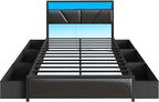 OURPIC Full Size Bed Frame, 2-Tier Storage Headboard & 6 Fabric Drawers - Image 9