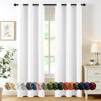MIULEE Blackout Curtains for Bedroom 2 Panels 40 x 84 Inch Long Pure White | by MIULEE