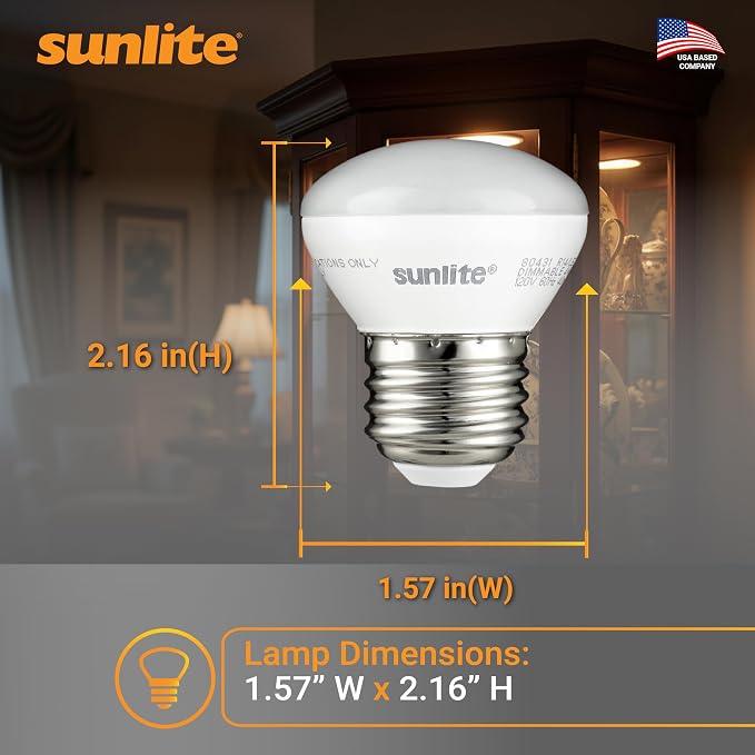 Sunlite LED R14 Mini Flood Light Bulbs, 4 Watts, 250 Lumens, Medium Base - Image 3