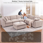 Oversized Modular Sectional Sofa Couch, Large 7 Seater Corner Sofa Modern U - Image 3