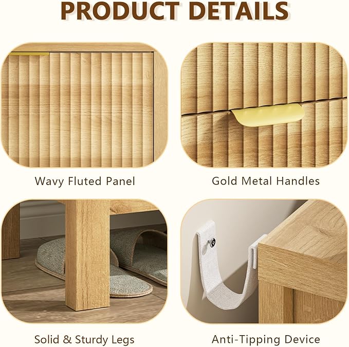 YOMILUVE 47.3" Shoe Cabinet Storage - Image 7