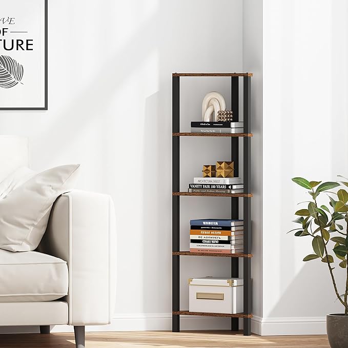 TUTOTAK Corner Shelf, 5-Tier Corner Bookshelf - Image 5
