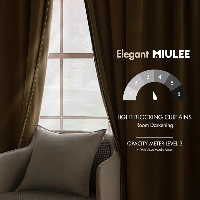 MIULEE Velvet Curtains Extra Wide 66x84 inches Gold Curtains | Luxury, Room - Image 5