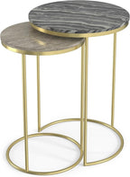 SIMPLIHOME Ashley Nesting Tables Set – 16 inch Wide Genuine Marble Top Metal - Image 6