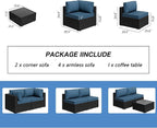 7 Pieces Outdoor Patio Sectional Sofa Couch, Wicker Furniture Patio - Image 3