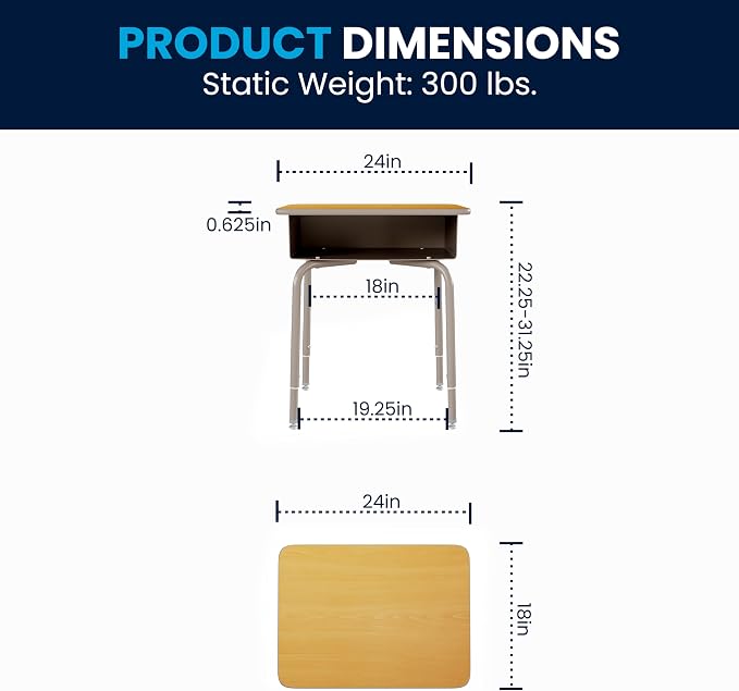 Flash Furniture Billie Student Desk - Image 3