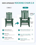 SERWALL HDPE Outdoor Rocking Chair Set of 4, Patio Rocking Chairs Set, Rocking - Image 4