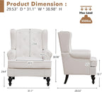 Accent Chair for Living Room, Mid Century Modern Upholstered Armchair, Wingback - Image 2