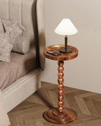 Round Wooden Side Table & Drink Table | Sturdy & Functional Mid-Century Modern - Image 4