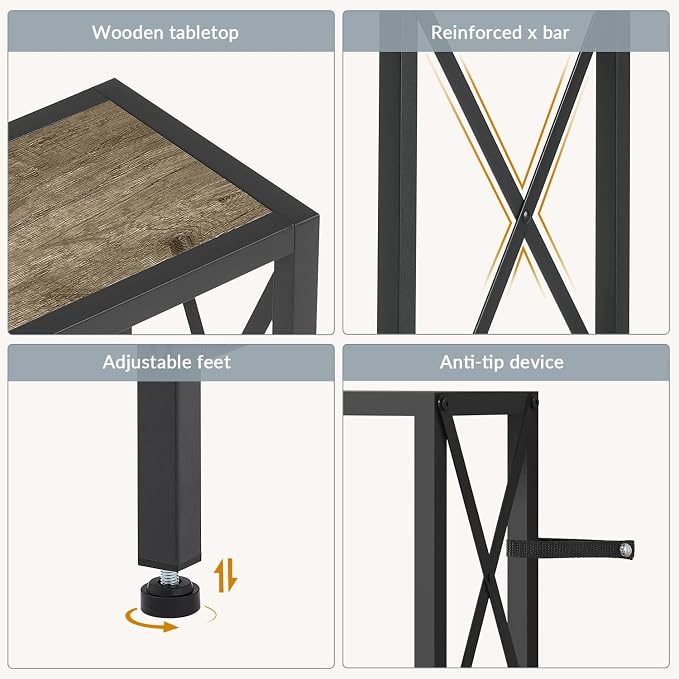 Gewudraw Sofa Table with Oulets and USB Ports, 55.1" Couch Table Behind Sofa - Image 8