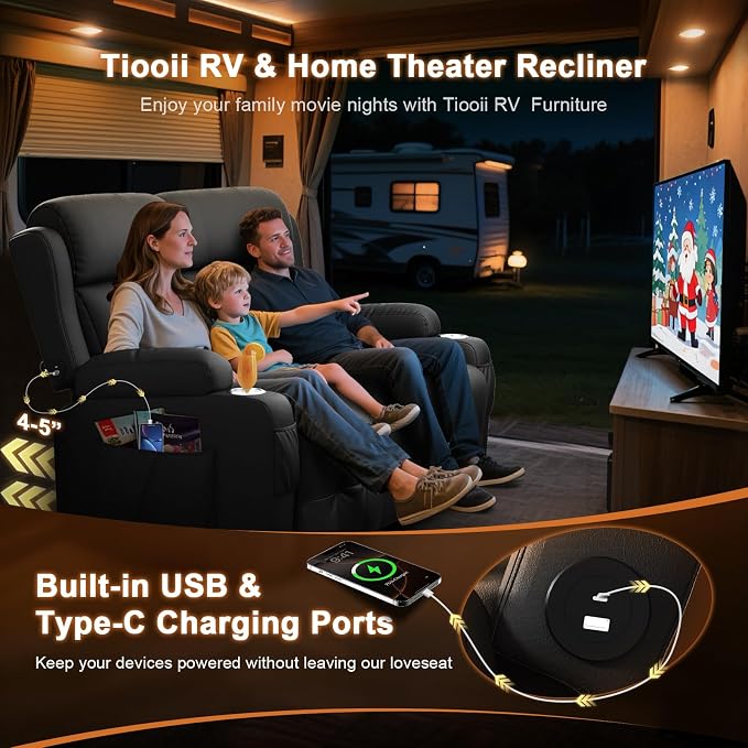 RV Loveseat Recliner Sofa, Wall Hugger Recliners - Image 3