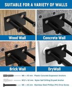 LEOPO Black 8-Pack 8 inch Floating Shelf Brackets, Hidden Shelf Bracket - Image 5