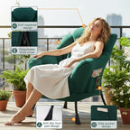 Lazy Chair for Living Room, Large Dark Green Accent Chair - Image 2