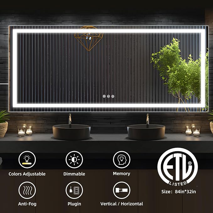 84" L x 32" W LED Bathroom Mirror - Image 2