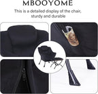 MBOOYOME Lazy Chair with Folding Ottoman, Modern Accent Lounge Armchair with - Image 5