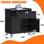 SUXXAN Metal Storage Cabinet on Wheels, Assembly Required - Image 3