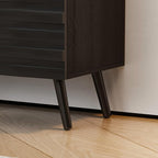 Fluted Storage Unit Cabinet, Modern Black Console Cabinets - Image 8