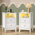 Bonnlo White Nightstand Set of 2 by Bonnlo
