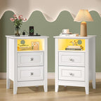 Bonnlo White Nightstand Set of 2 by Bonnlo
