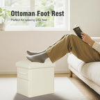 Ottoman with Storage, Slim Tall Foot Rest Stool with Thicker Foam Padded Seat. - Image 3